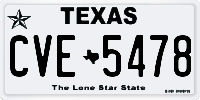 TX license plate CVE5478