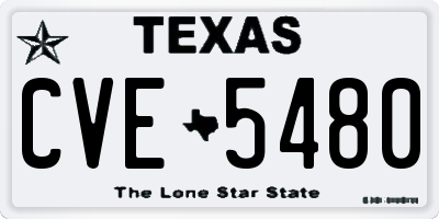 TX license plate CVE5480