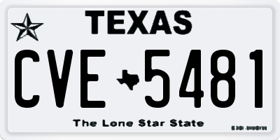 TX license plate CVE5481