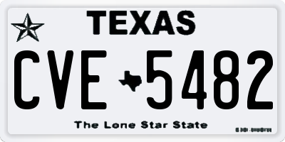 TX license plate CVE5482