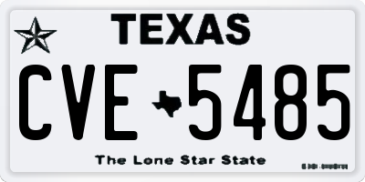 TX license plate CVE5485