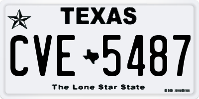 TX license plate CVE5487