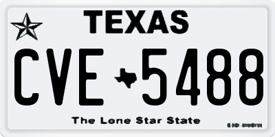 TX license plate CVE5488