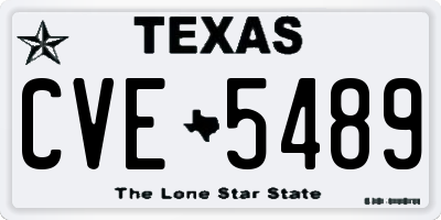 TX license plate CVE5489