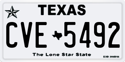 TX license plate CVE5492