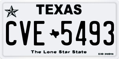 TX license plate CVE5493