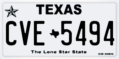 TX license plate CVE5494