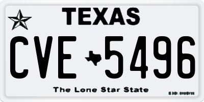 TX license plate CVE5496
