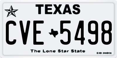 TX license plate CVE5498