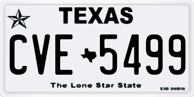 TX license plate CVE5499