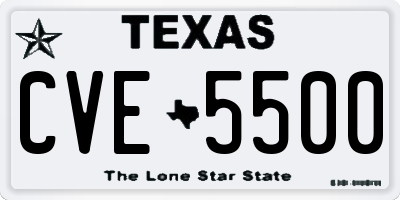 TX license plate CVE5500