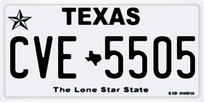TX license plate CVE5505