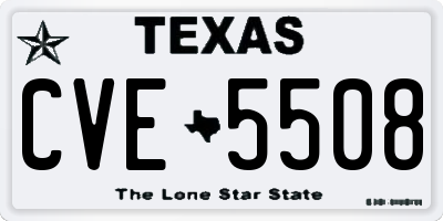 TX license plate CVE5508
