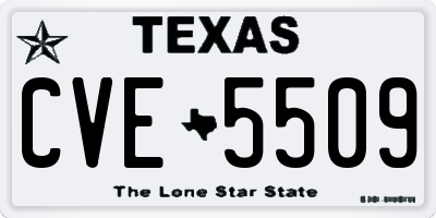 TX license plate CVE5509