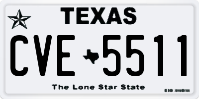 TX license plate CVE5511