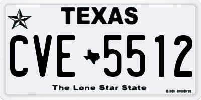 TX license plate CVE5512