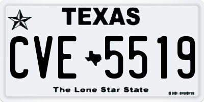TX license plate CVE5519