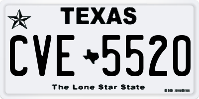 TX license plate CVE5520