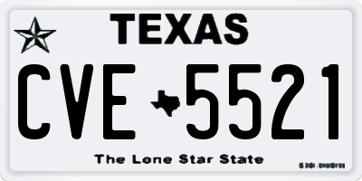 TX license plate CVE5521
