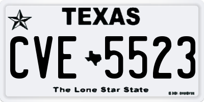 TX license plate CVE5523