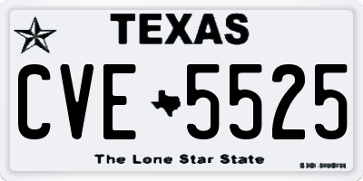 TX license plate CVE5525