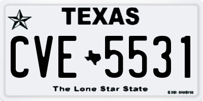 TX license plate CVE5531