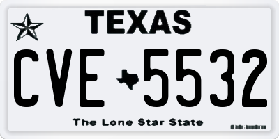 TX license plate CVE5532