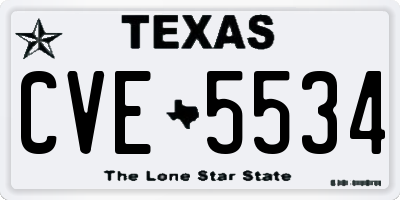TX license plate CVE5534