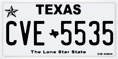 TX license plate CVE5535