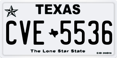 TX license plate CVE5536