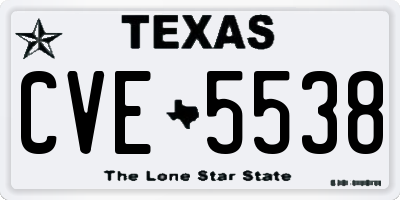 TX license plate CVE5538