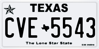 TX license plate CVE5543