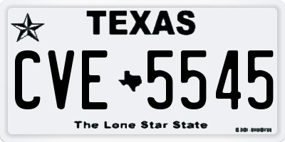TX license plate CVE5545