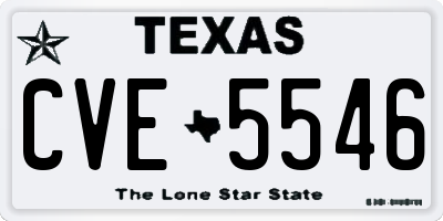 TX license plate CVE5546
