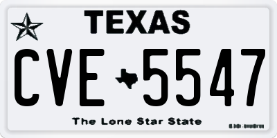 TX license plate CVE5547