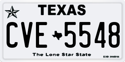 TX license plate CVE5548