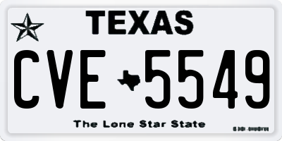 TX license plate CVE5549