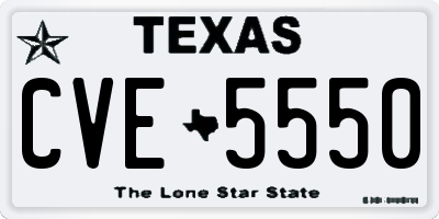 TX license plate CVE5550