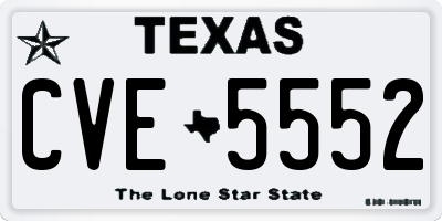 TX license plate CVE5552
