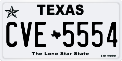TX license plate CVE5554