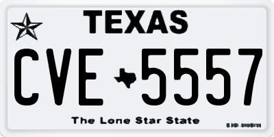 TX license plate CVE5557