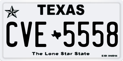 TX license plate CVE5558
