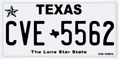 TX license plate CVE5562