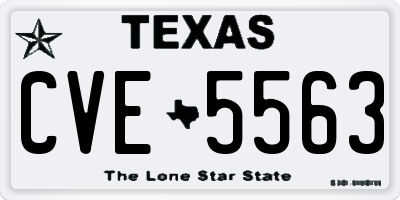 TX license plate CVE5563