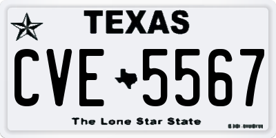 TX license plate CVE5567