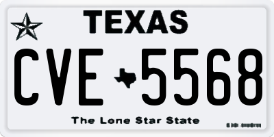 TX license plate CVE5568