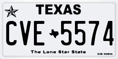 TX license plate CVE5574
