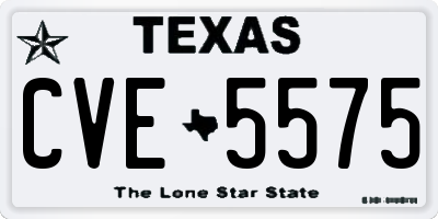 TX license plate CVE5575
