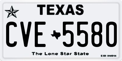 TX license plate CVE5580