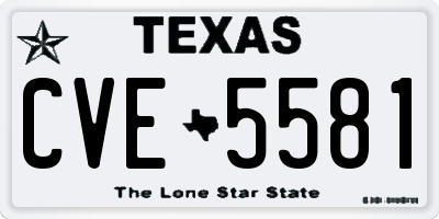 TX license plate CVE5581